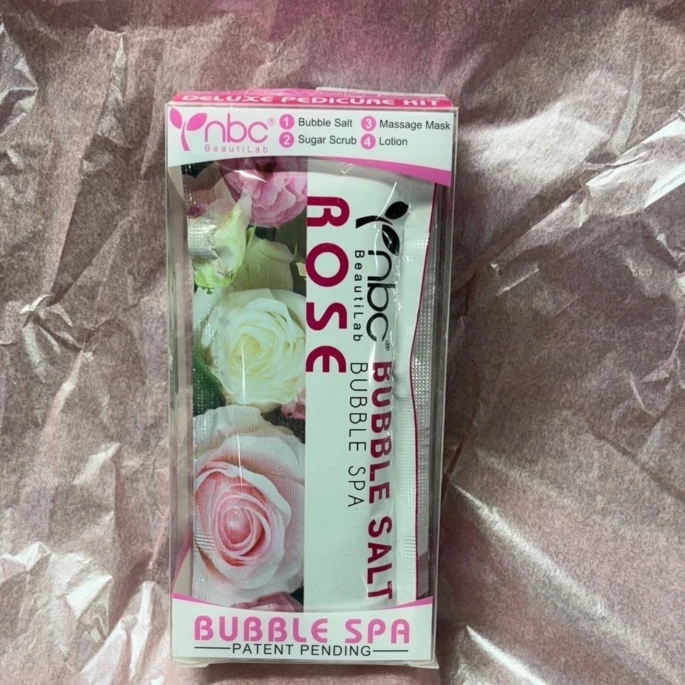 NBC beautilab Bubble Spa Rose Bubble salt ,massage mask,sugar scrub, lotion set